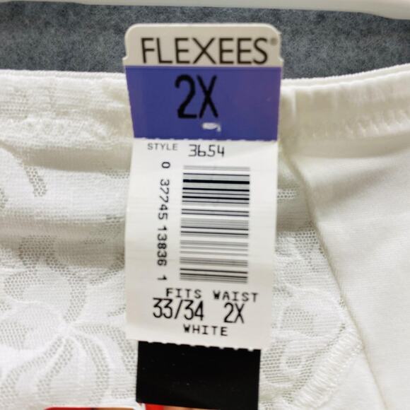 Flexees Briefs Womens 2X White Control Shapewear High Waist Tummy Panel 3654 - Picture 2 of 5